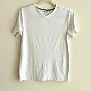 Old Navy White V-Neck Short Sleeve Shirt, Size XL (14-16)